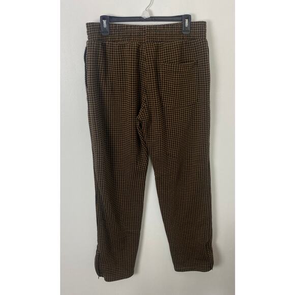 Unisex Lacoste L!VE houndstooth plaid fleece drawstring baggy sweatpants L - Picture 4 of 7